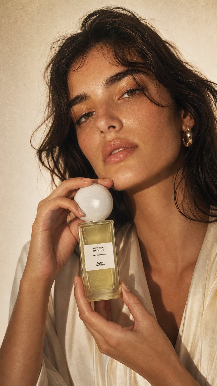 AI product shot of Berber Blonde Eau de Parfum