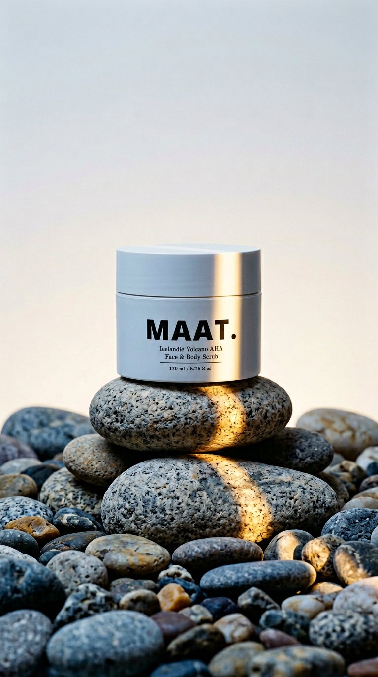 AI product shot of Icelandic Volcano AHA Face & Body Scrub 170ml