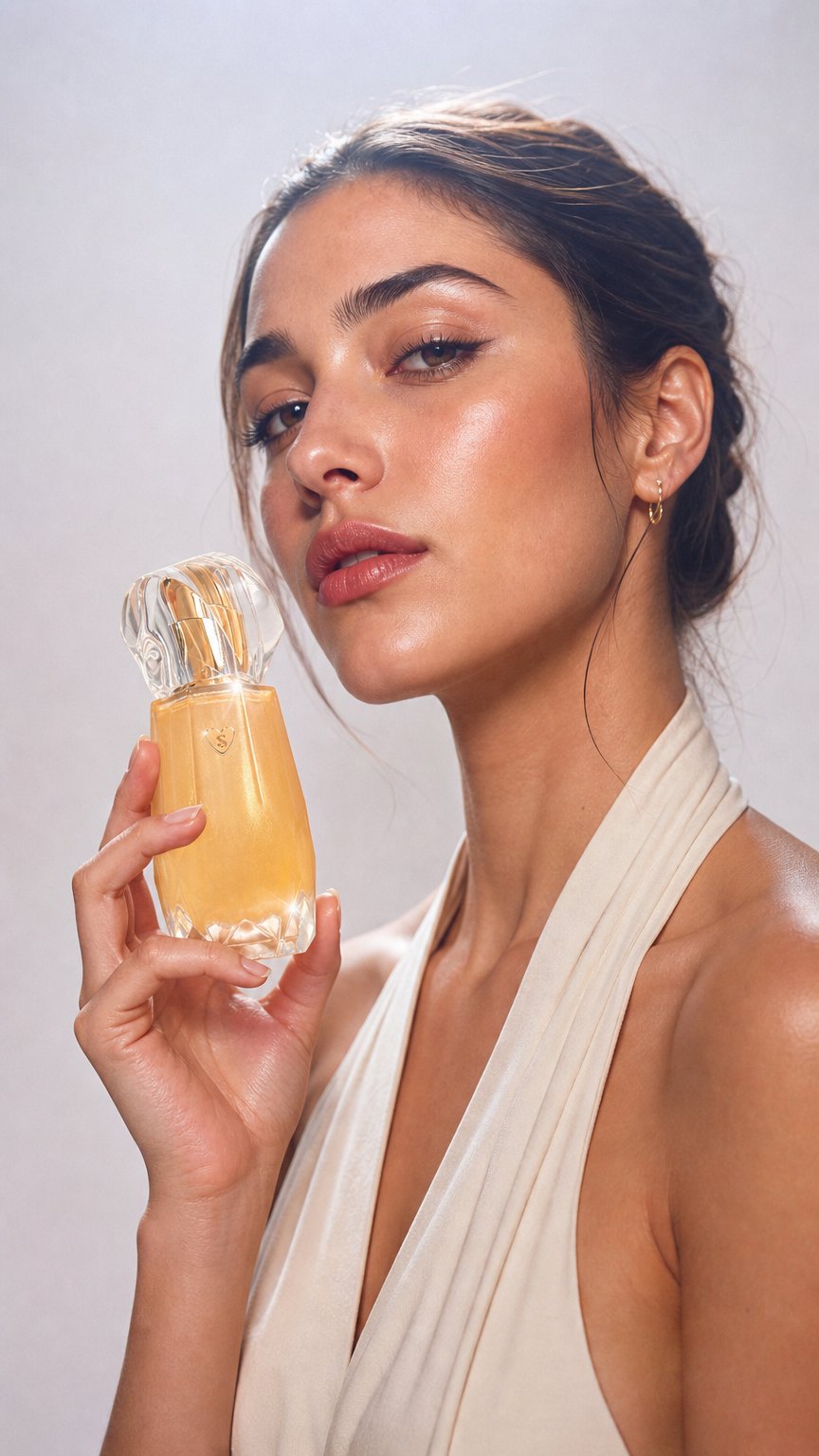 AI product shot of Silkie Glow Drops - Hair Perfume