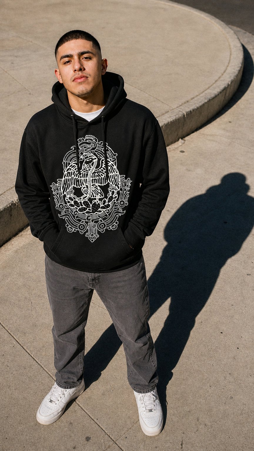 AI product shot of Patria Hoodie