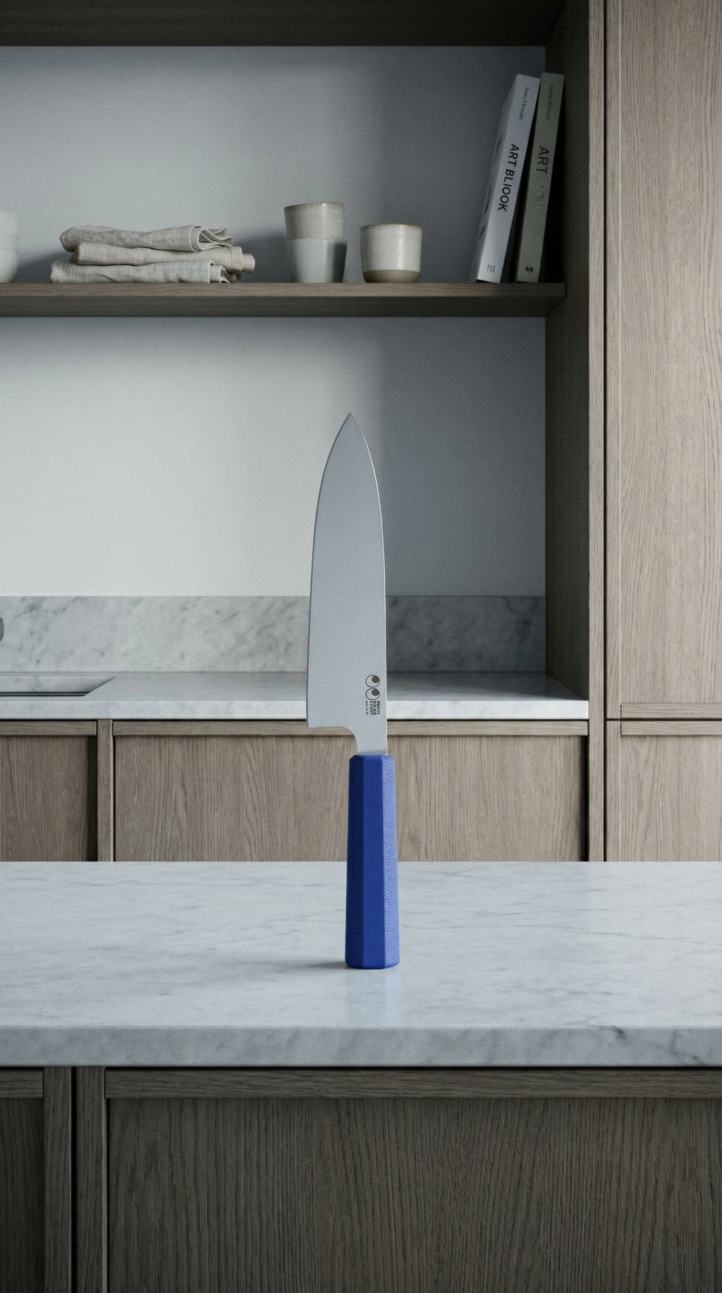 AI product shot of Pretty Good Gyuto Blue