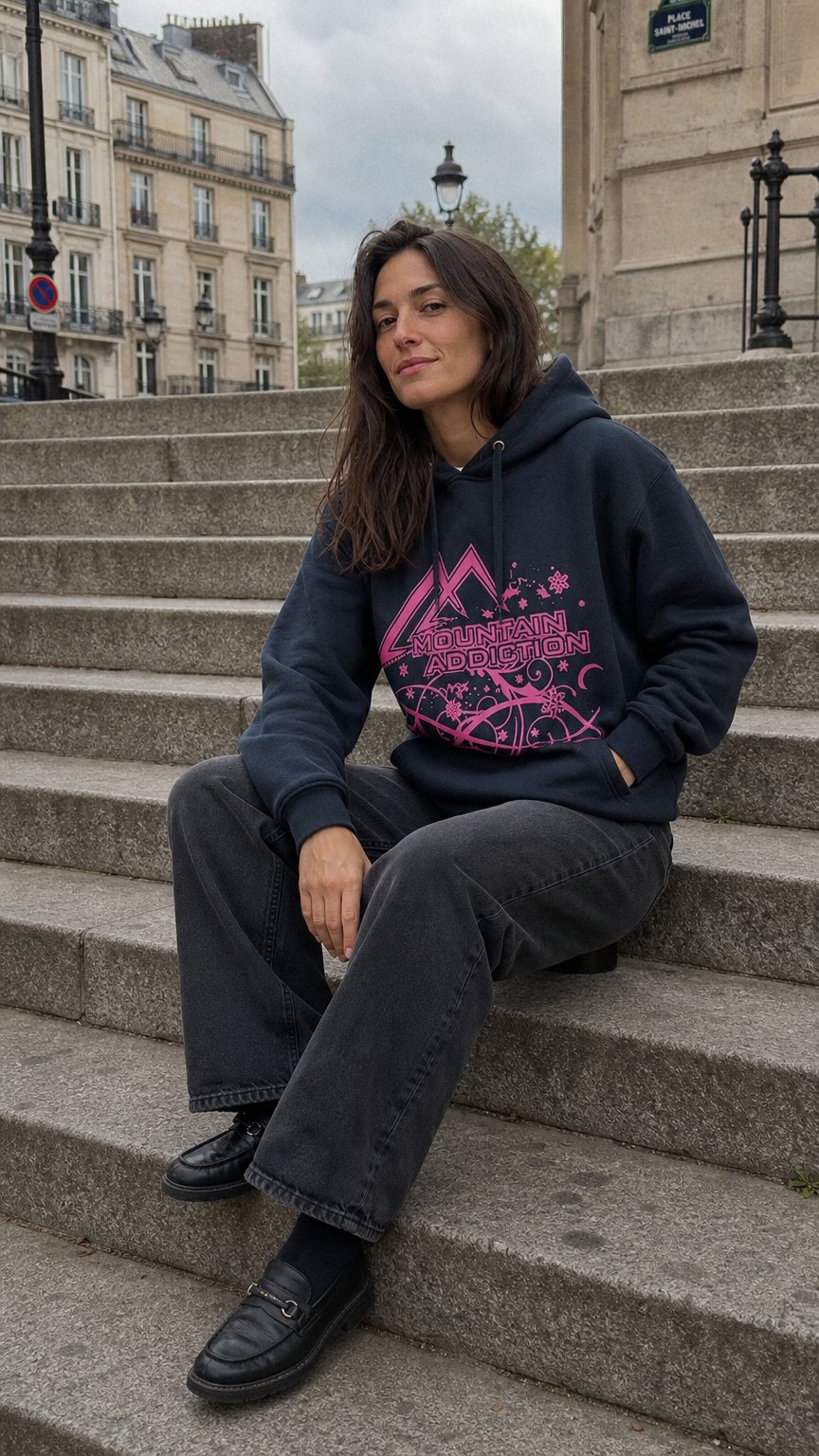 AI product shot of Pink Logo’d Sweatshirt