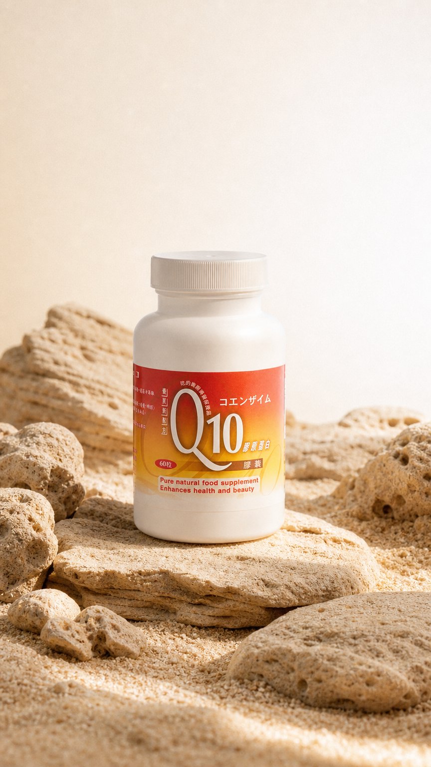 AI product shot of Q10膠原蛋白膠囊