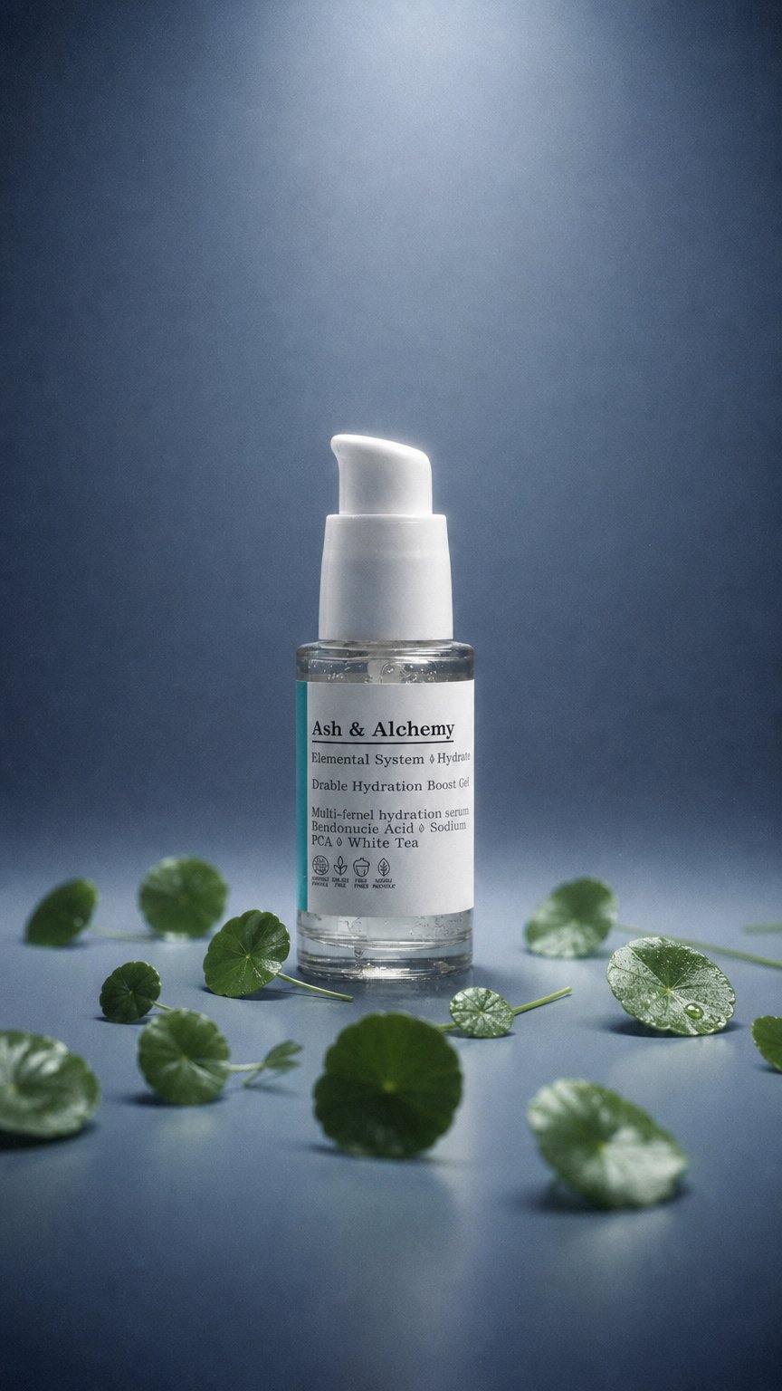 AI product shot of Elemental System — Hydrate · Double Hydration Boost Gel + HA