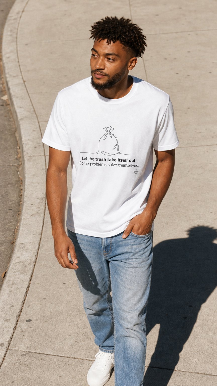 AI product shot of The "Self-Cleaning" Graphic Tee