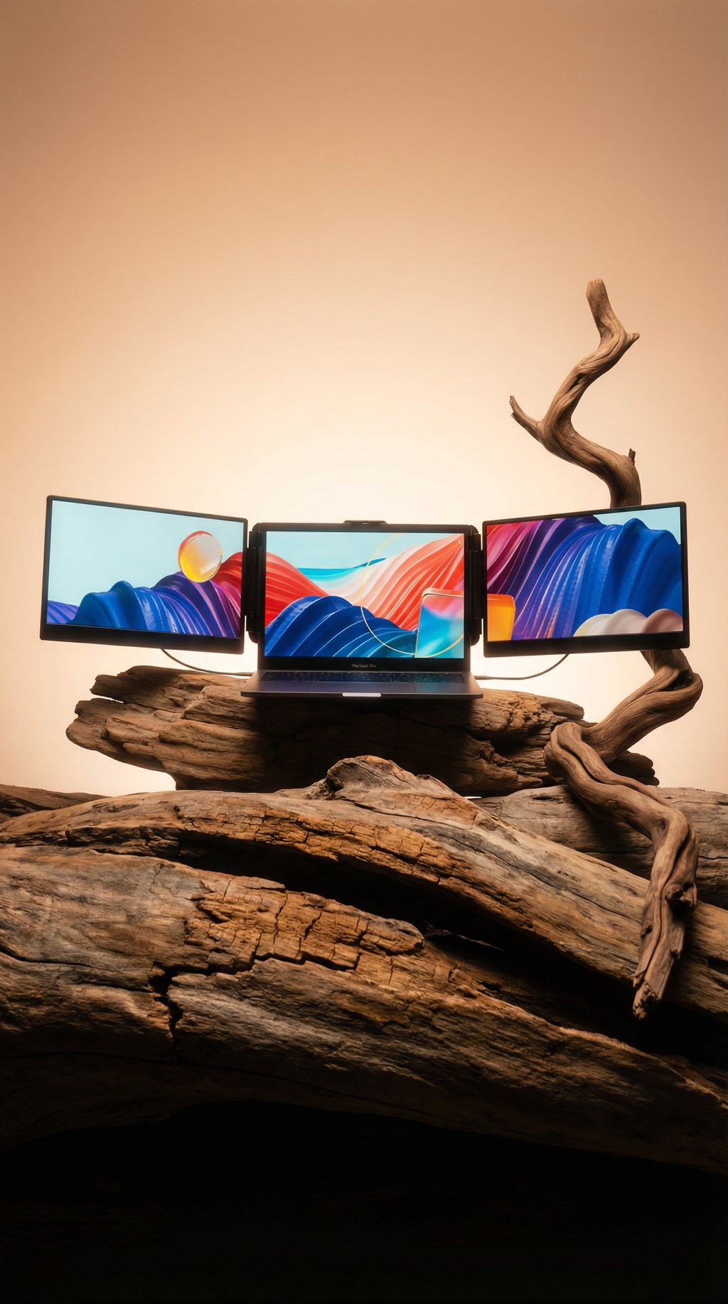 AI product shot of Tri-Screen S2