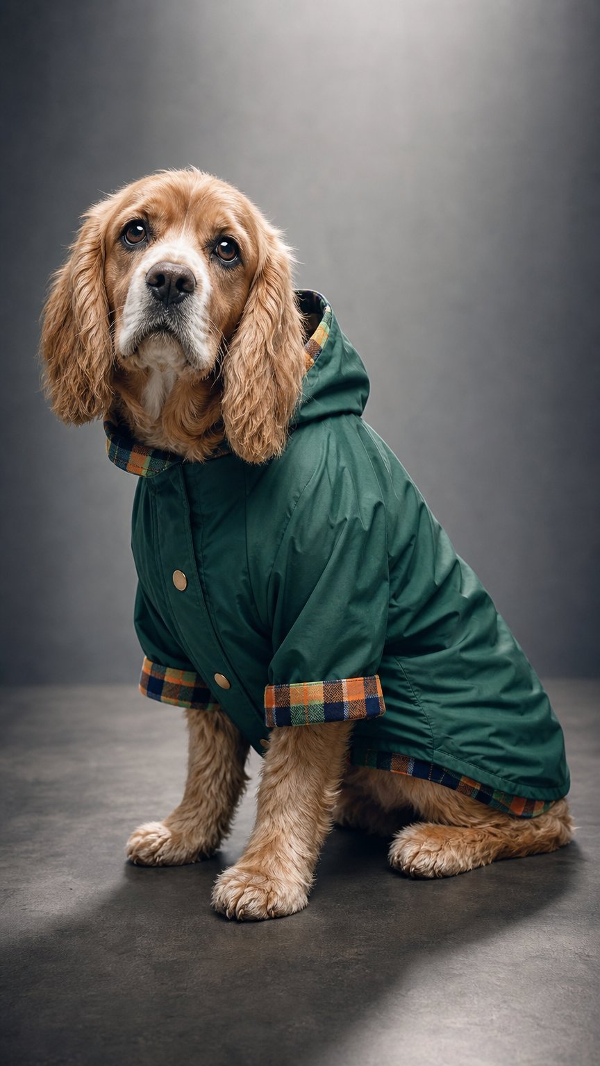 AI product shot of Dog Rain Jacket - Forest Green