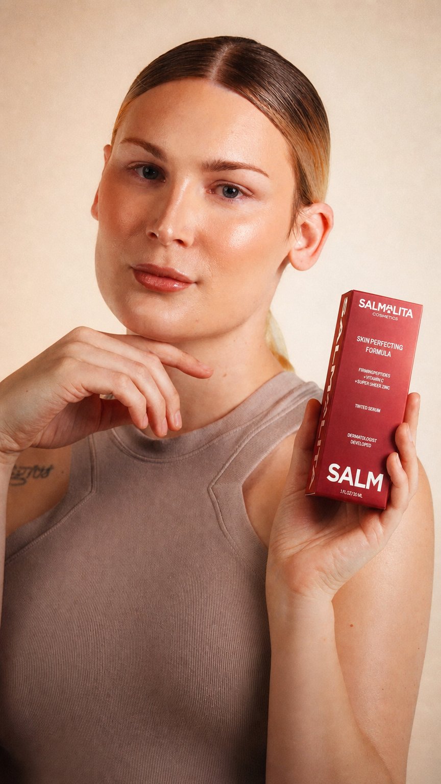 AI product shot of Skin Perfecting Formula - Tinted Serum
