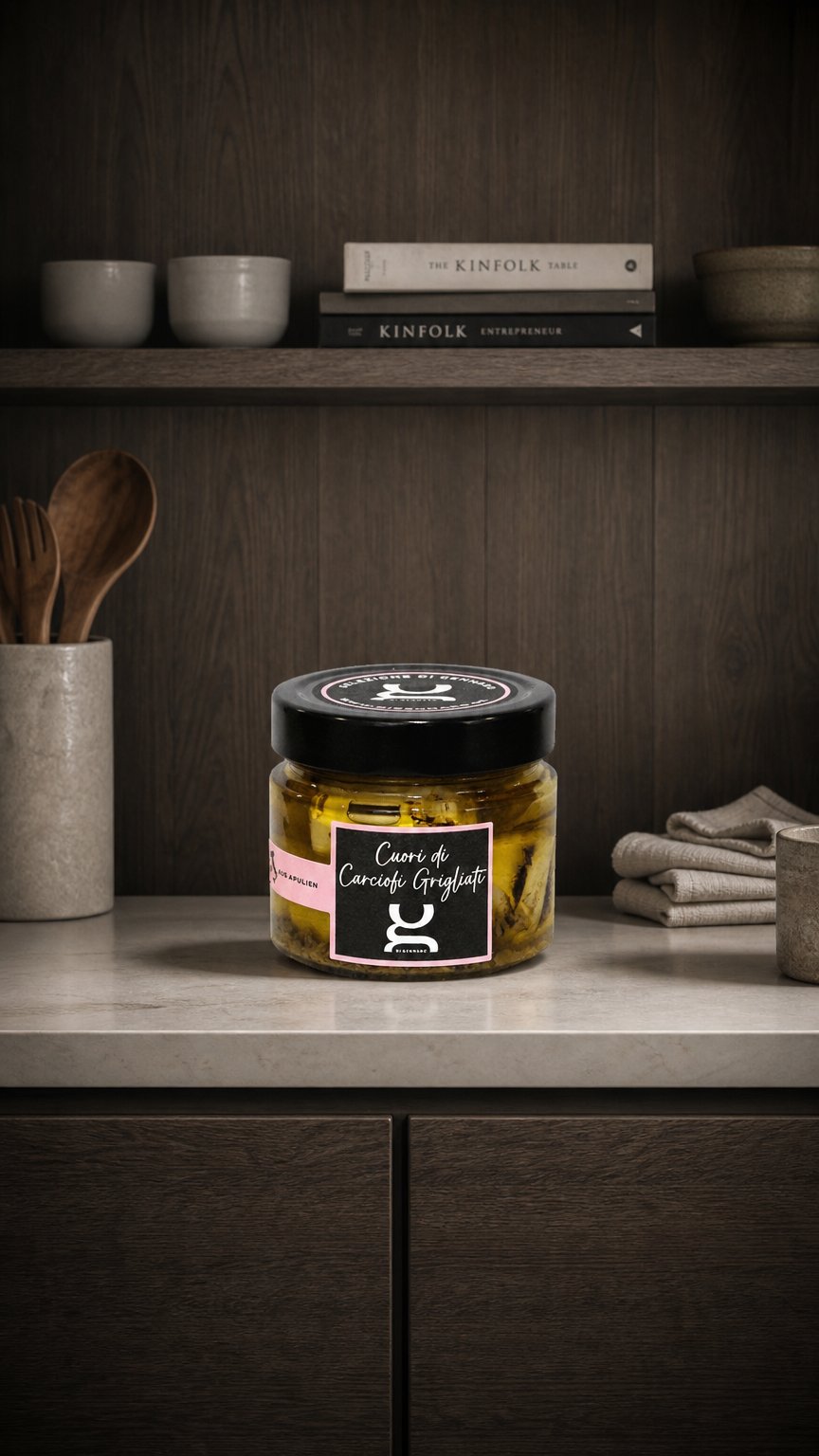 AI product shot of Cuori di Carciofi grigliati