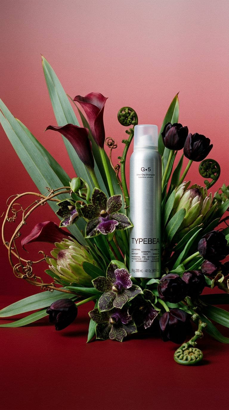AI product shot of G•5 3-in-1 Hair Growth Dry Shampoo