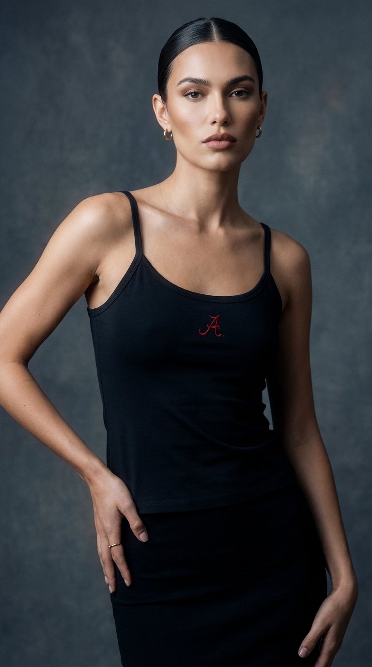 AI product shot of University of Alabama - The Catch Cami - Black