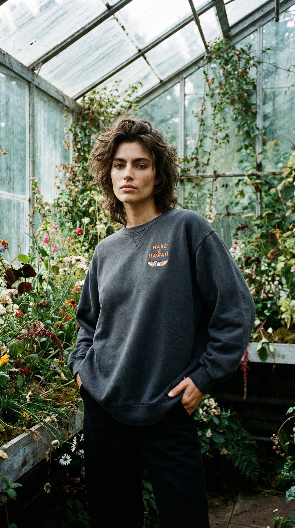 AI product shot of RE.ELSK 12015 | MY x ELSK ANNA CREWNECK | PIRATE BLACK