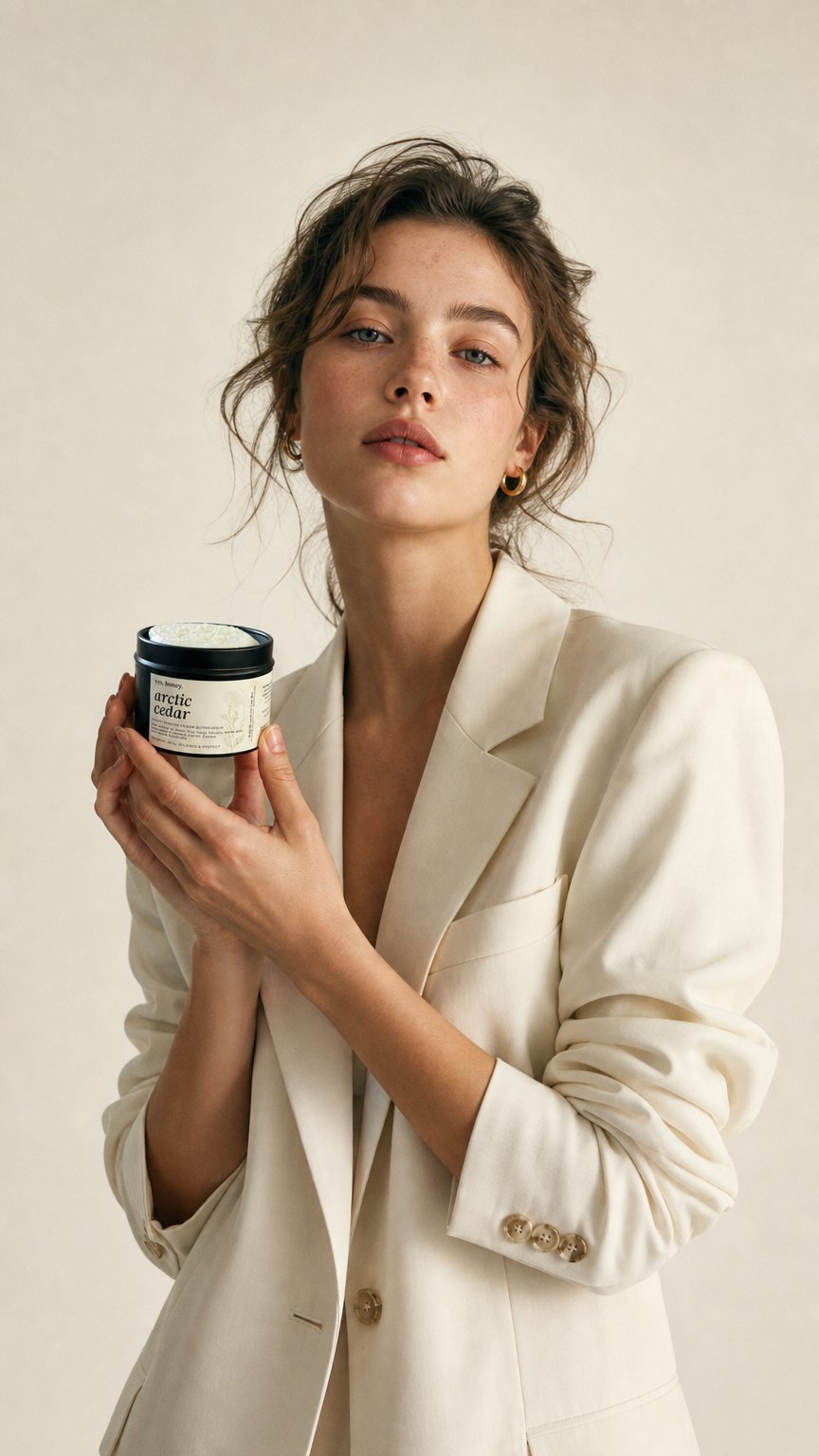 AI product shot of Arctic Cedar - Whipped Tallow Butter-Serum