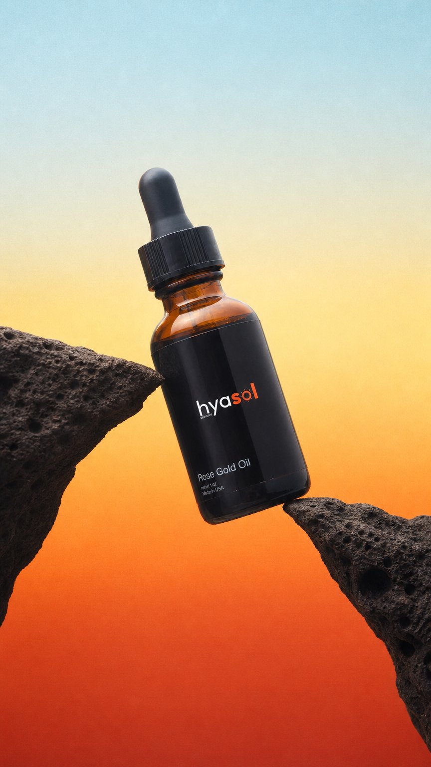 AI product shot of Anti-aging Rose Gold Oil