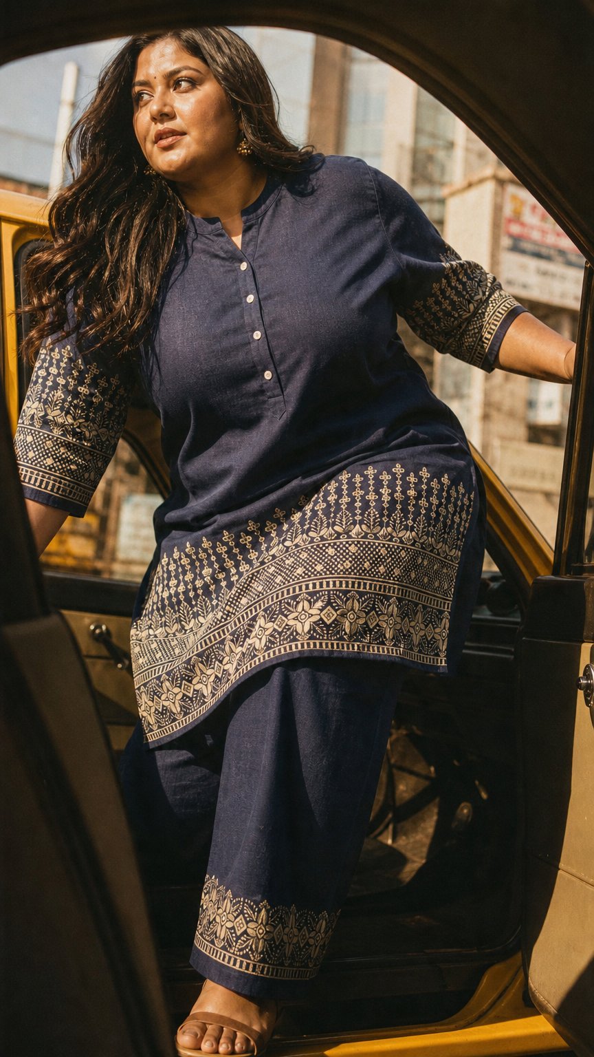 AI product shot of Royal Thread Embroidered Flex Linen Co-Ord Set
