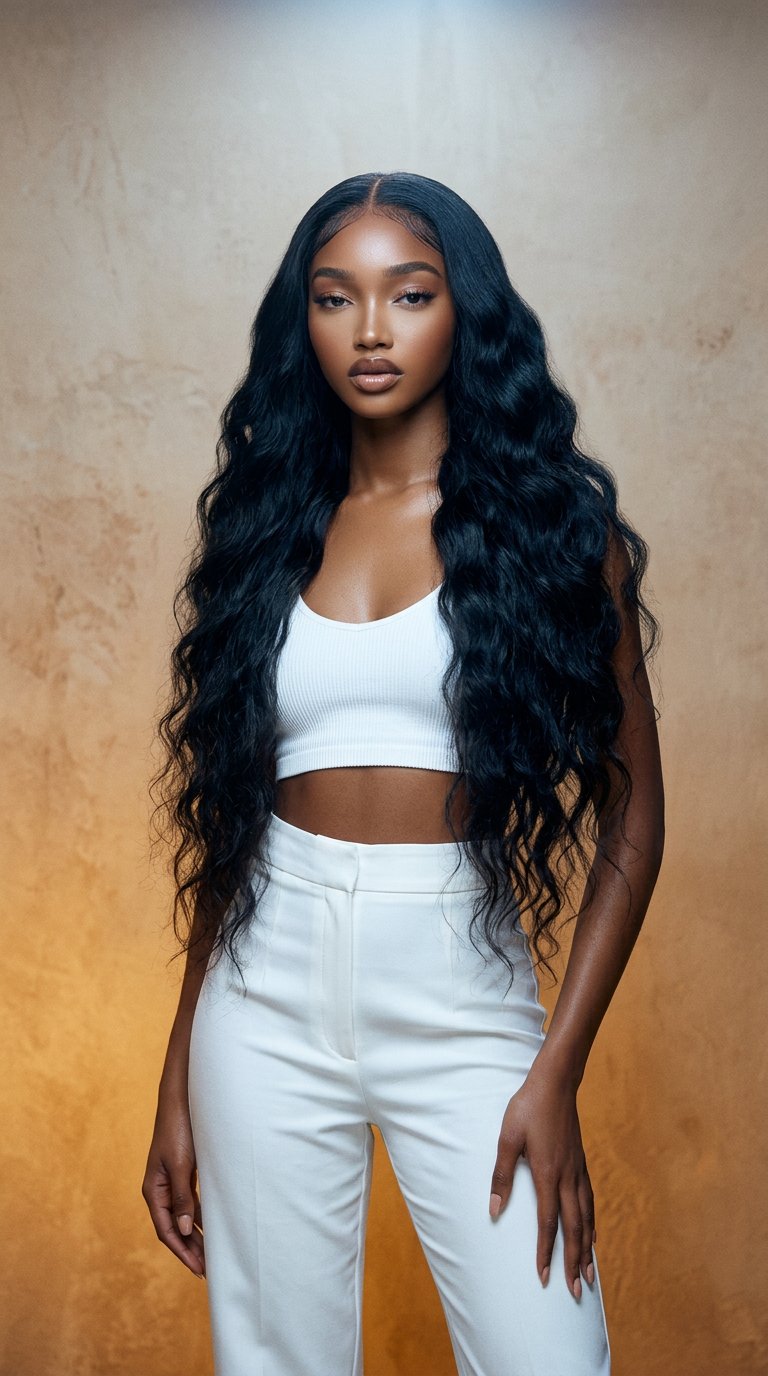 AI product shot of The Allure Edit | Raw Indian Wavy