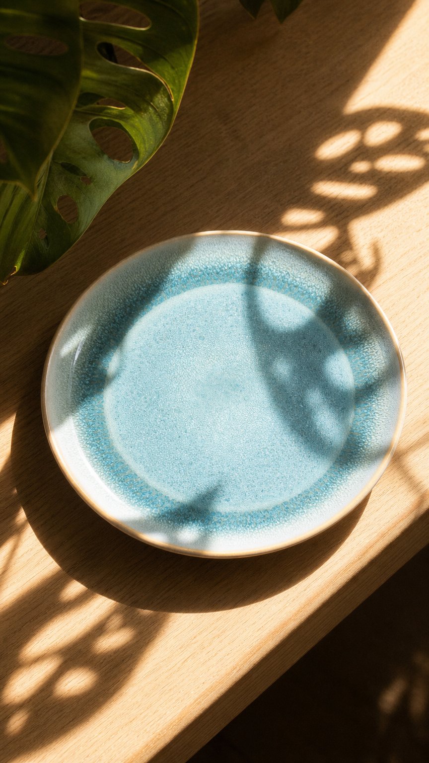 AI product shot of Traunstein Teller groß Ocean Haze