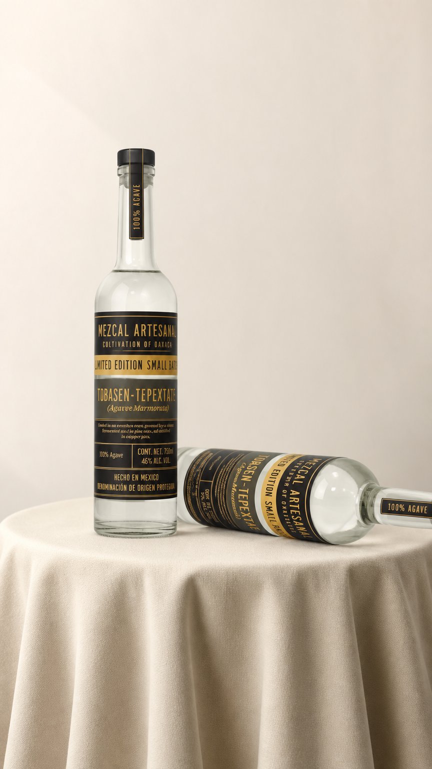 AI product shot of Wild Ones Tepextate Mezcal