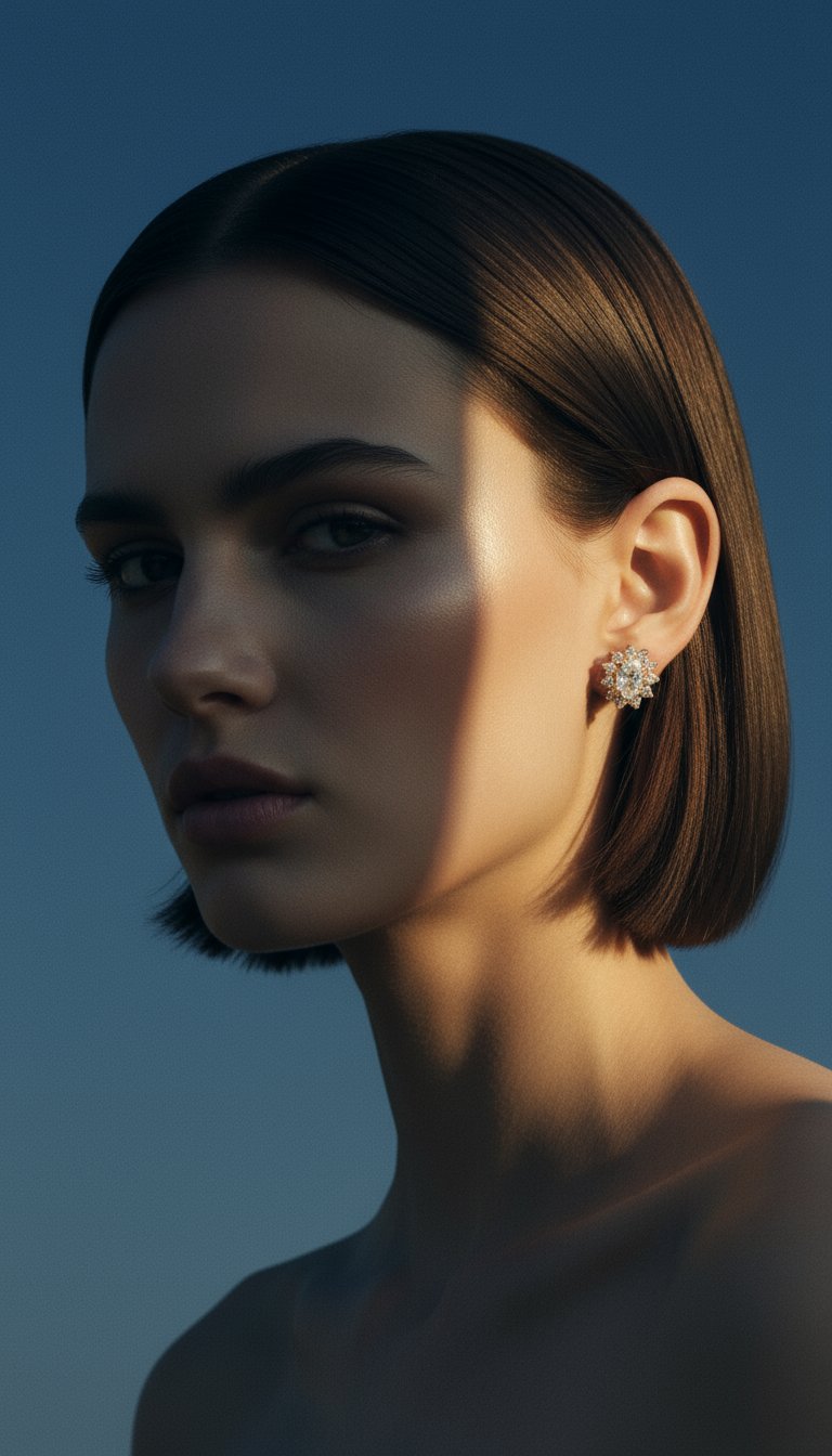 AI product shot of Nanna stjerneørestikker i 14 kt rosaguld og 1.18 ct labgrown diamanter