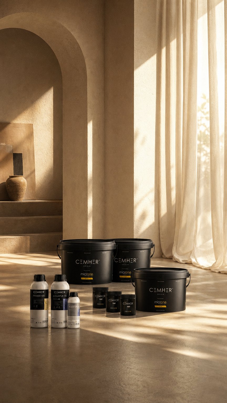 AI product shot of CEMHER MICROCEMENT TUSCAN PRO KIT - 10m2