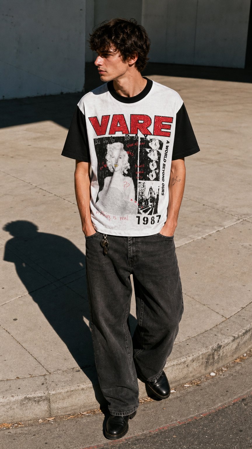 AI product shot of VARE LIFE HUSTLER TEE