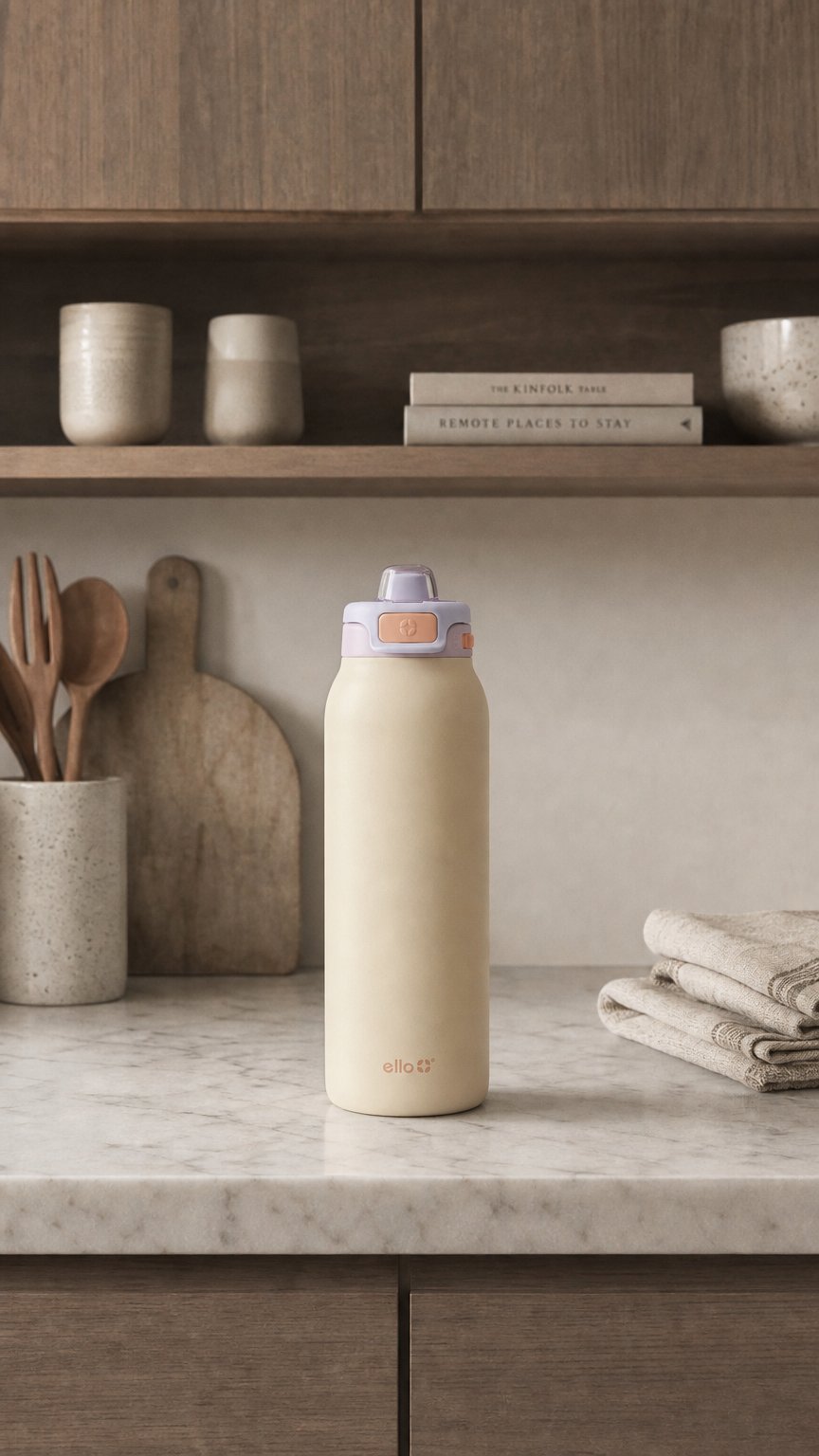 AI product shot of Pop & Fill Stainless Steel Water Bottle