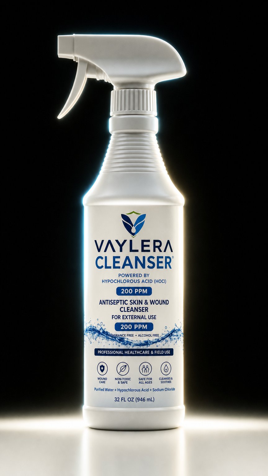 AI product shot of VAYLERA Hypochlorous Acid Solutions