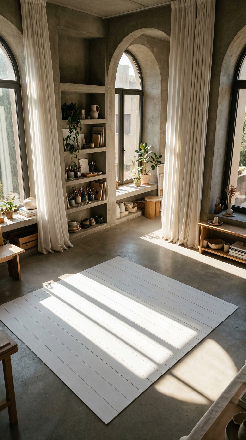 AI product shot of Cream Feathers Mat Floor
