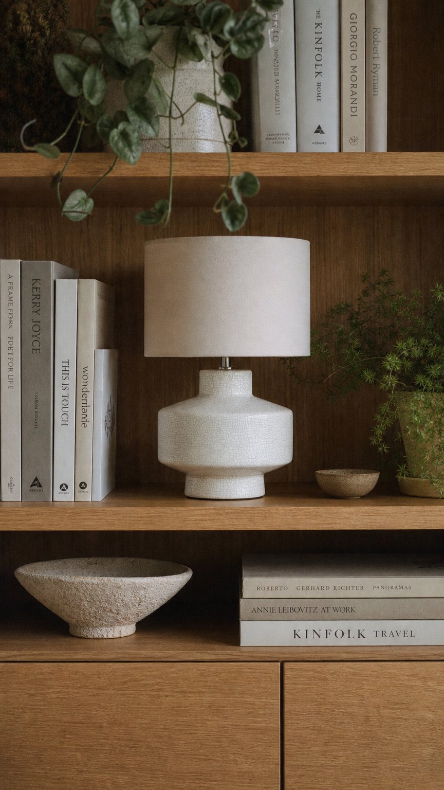 AI product shot of Elure White Crackle Effect Table Lamp