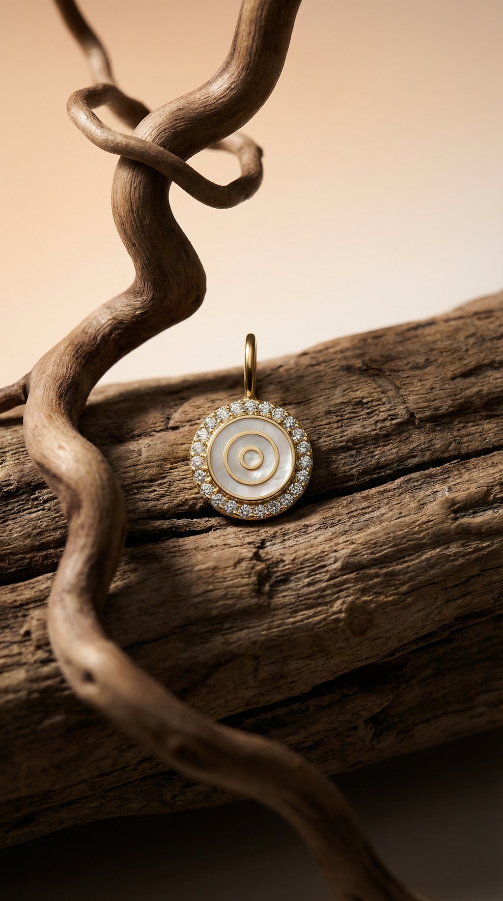 AI product shot of תליון מיני מטרה שמפיין