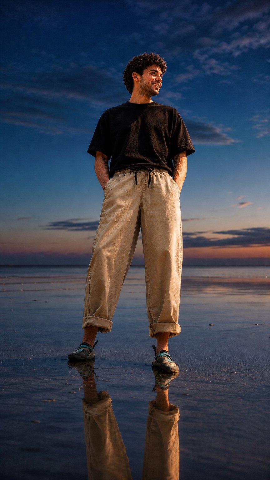 AI product shot of Baggy Hose Light - Unisex Kletterhose für Damen und Herren