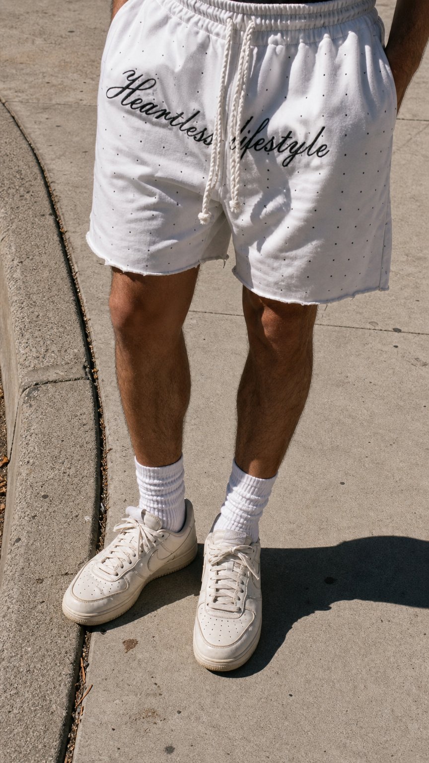 AI product shot of “Heartless Lifestyle” DOUBLE LAYER SHORTS