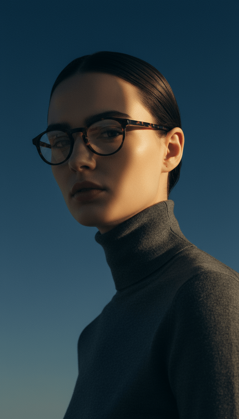 AI product shot of Elie.A Brown / Havana - Blue Light