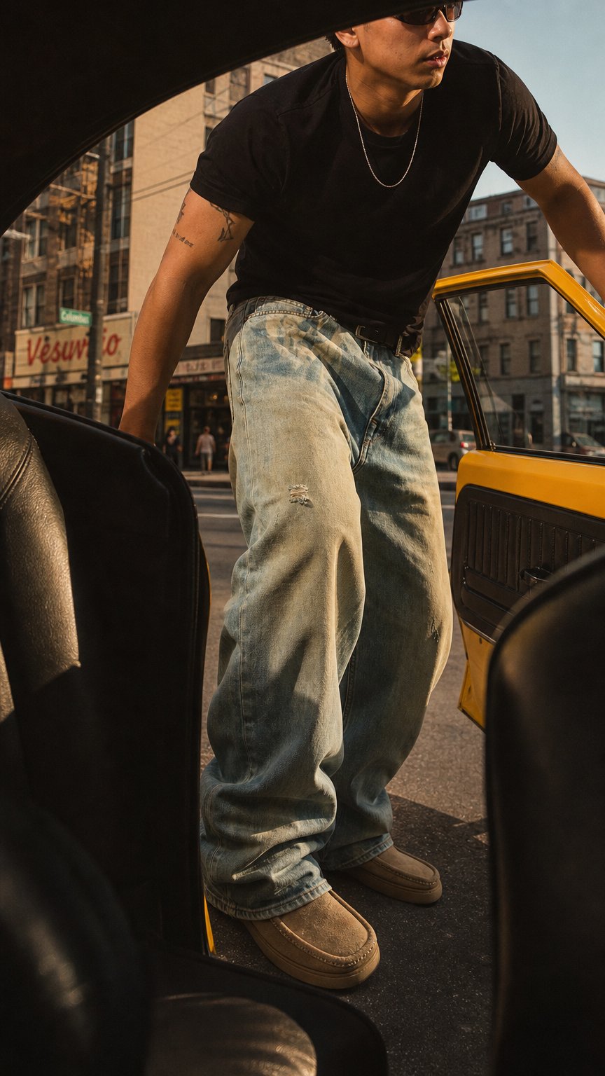 AI product shot of Glacier Fade Denim