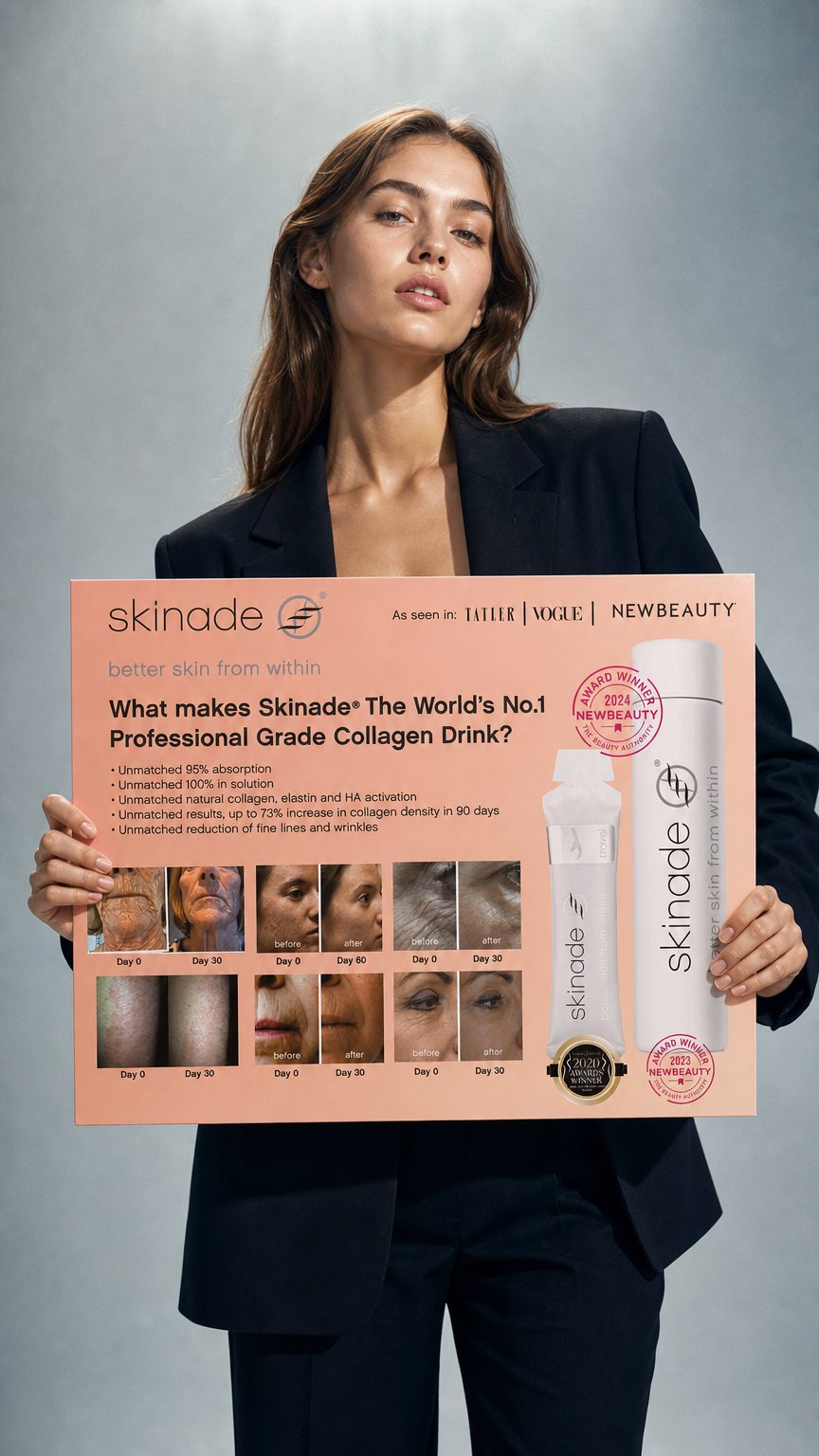 AI product shot of Skinade Cash Wrap Poster Pink LTR