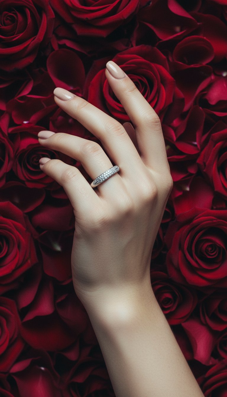 AI product shot of Pave Diamond Ring