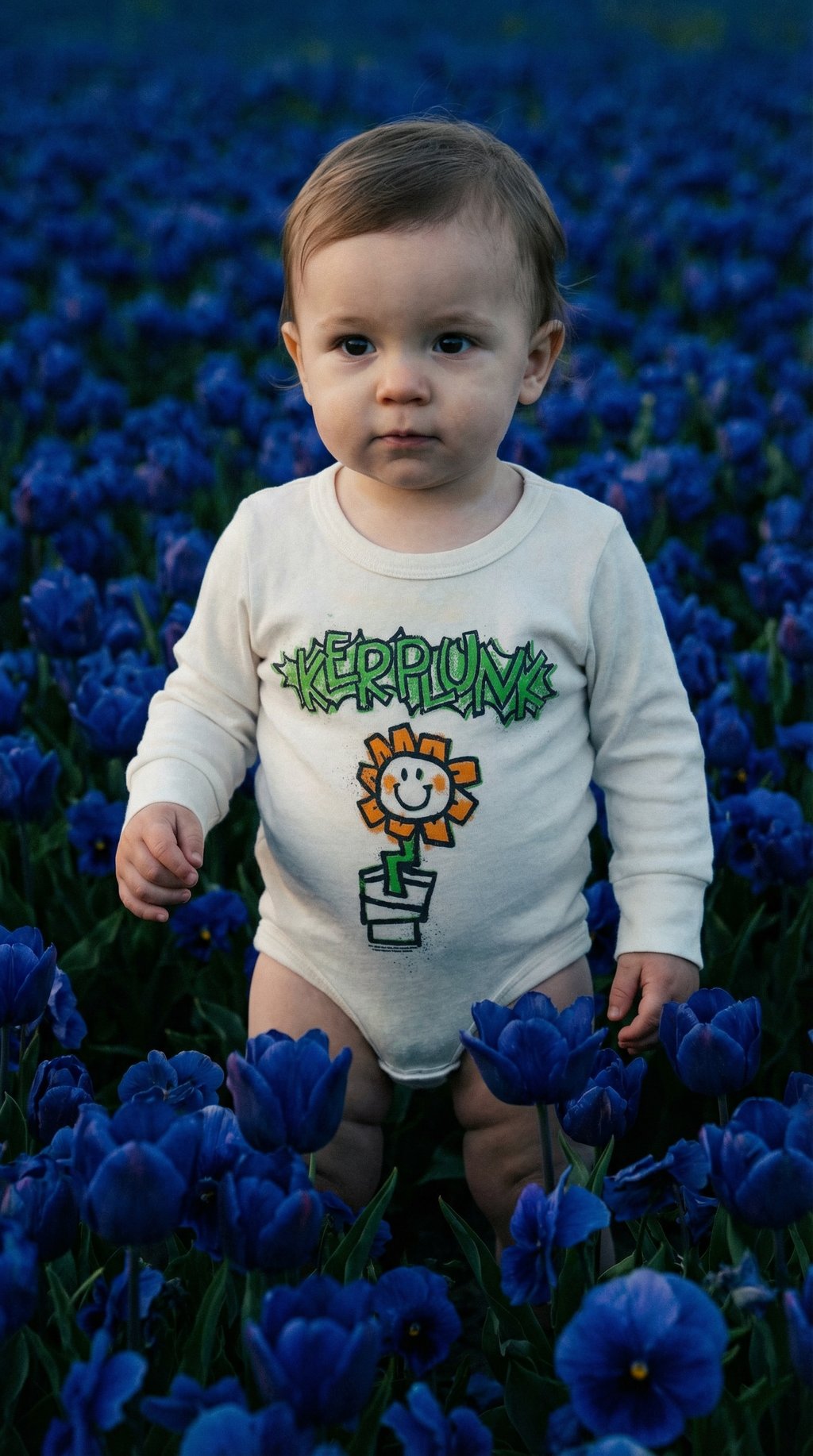 AI product shot of Green Day Kerplunk Onesie