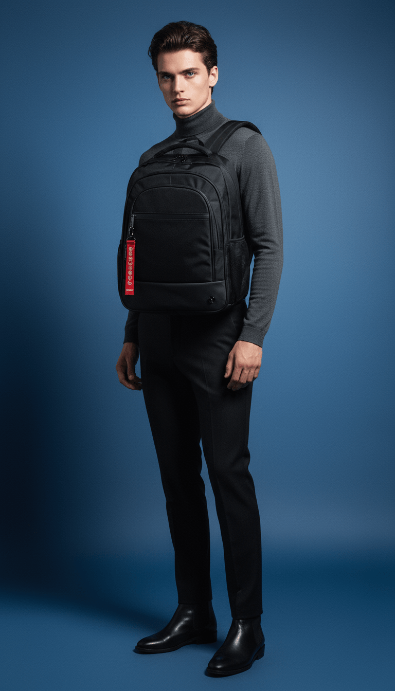AI product shot of Sac à dos underseat ordinateur 15' noir BUSINESS - Aérial