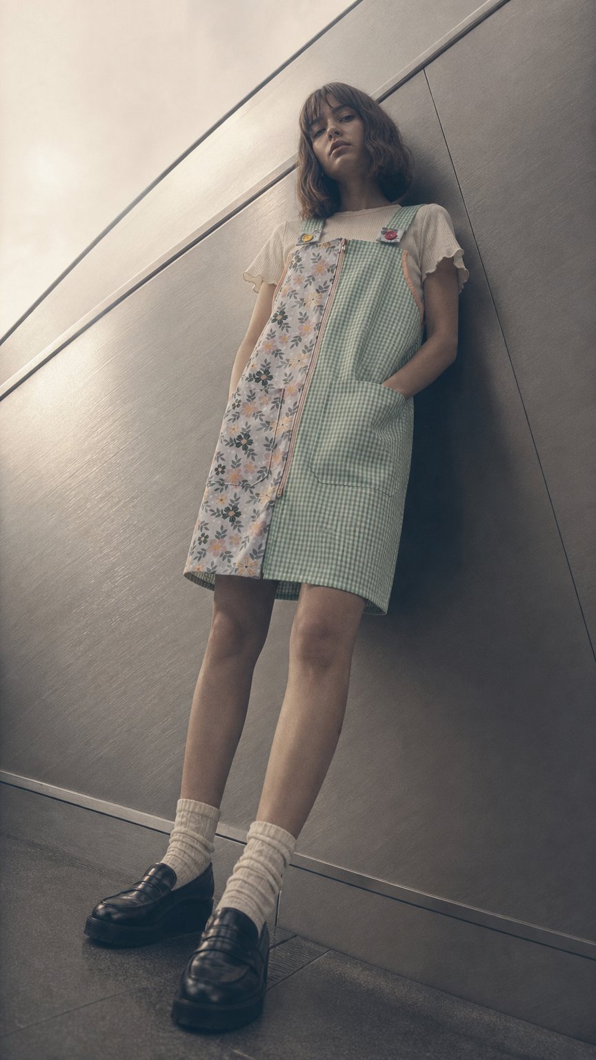 AI product shot of Pichi de maestra – Pétalo Vichy menta