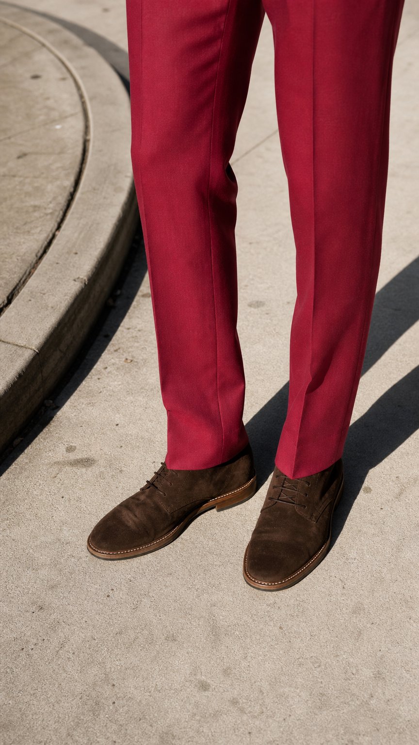AI product shot of Raspberry red two-piece suit