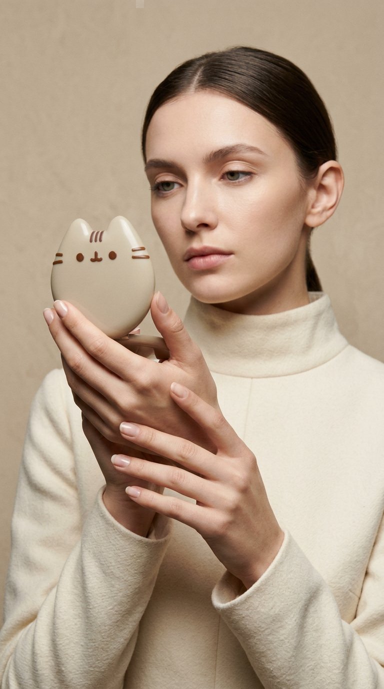 AI product shot of Składane lusterko kompaktowe Pusheen The Cat