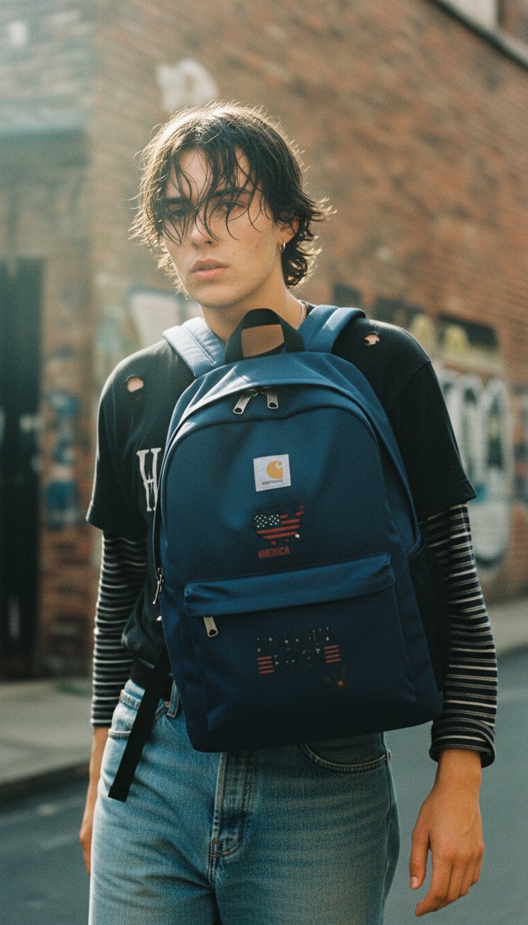 AI product shot of Carhartt America First Backpack - Premium Patriotic Work Backpack