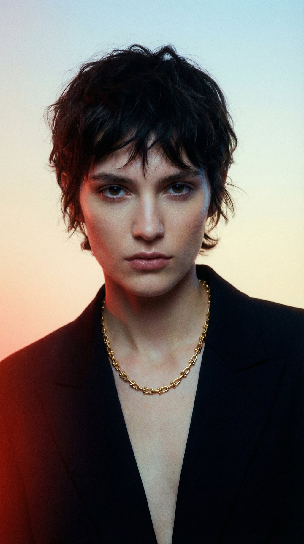 AI product shot of Tiffany HardWear Micro Link Necklace in Yellow Gold