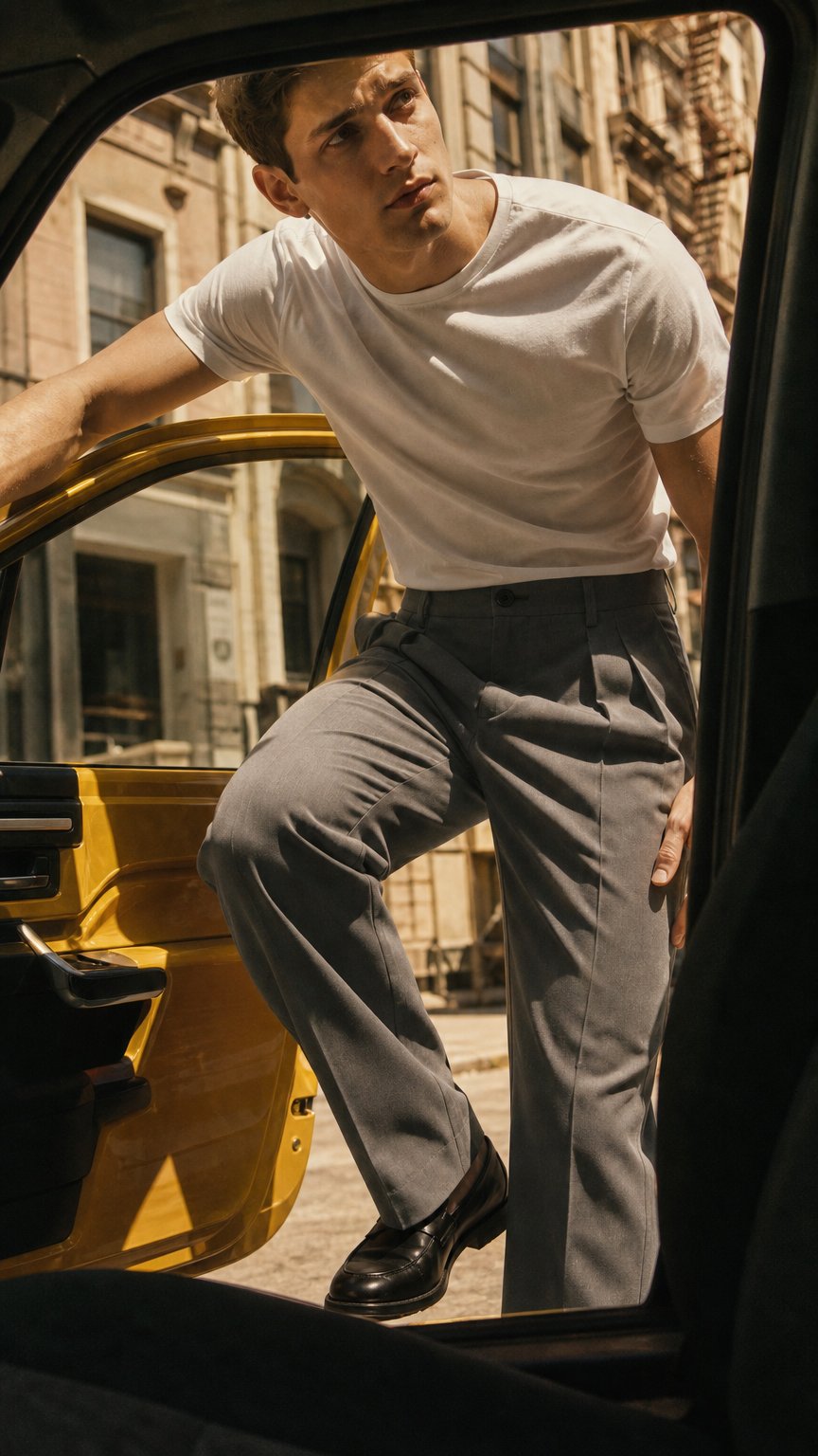 AI product shot of VAEL TROUSERS - Charcoal Grey