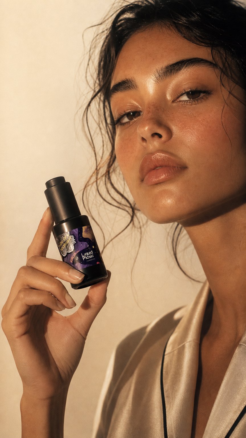 AI product shot of OIL OF NOONIGHT · Facial Oil