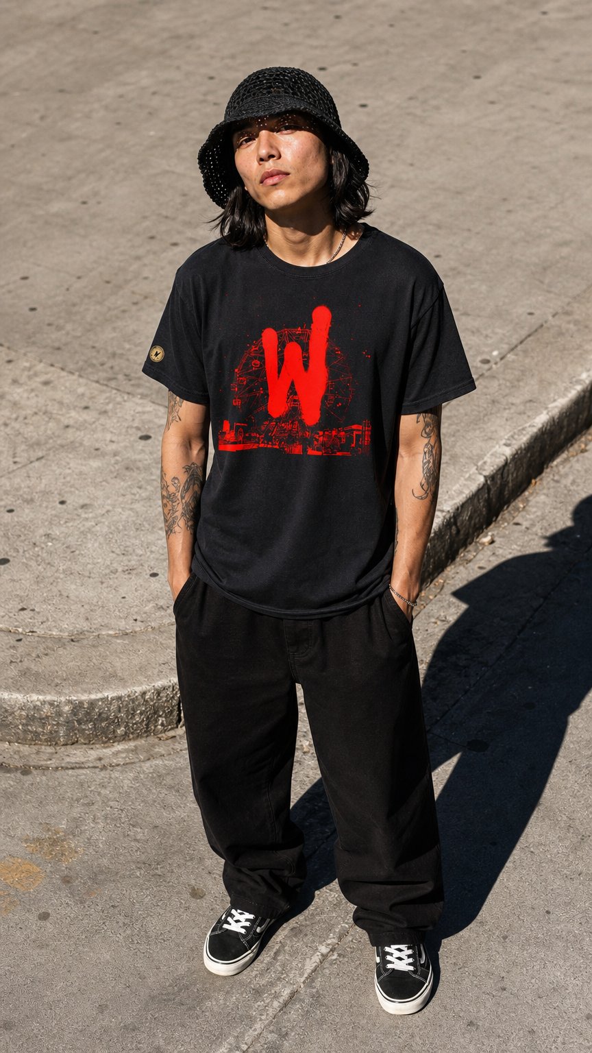AI product shot of Warriors Wheel Unisex Crew