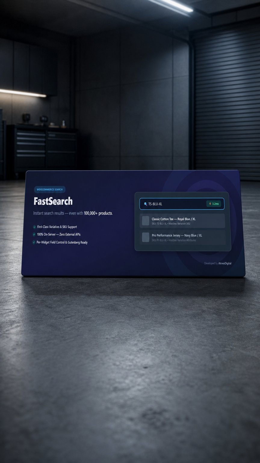 AI product shot of FastSearch for WooCommerce