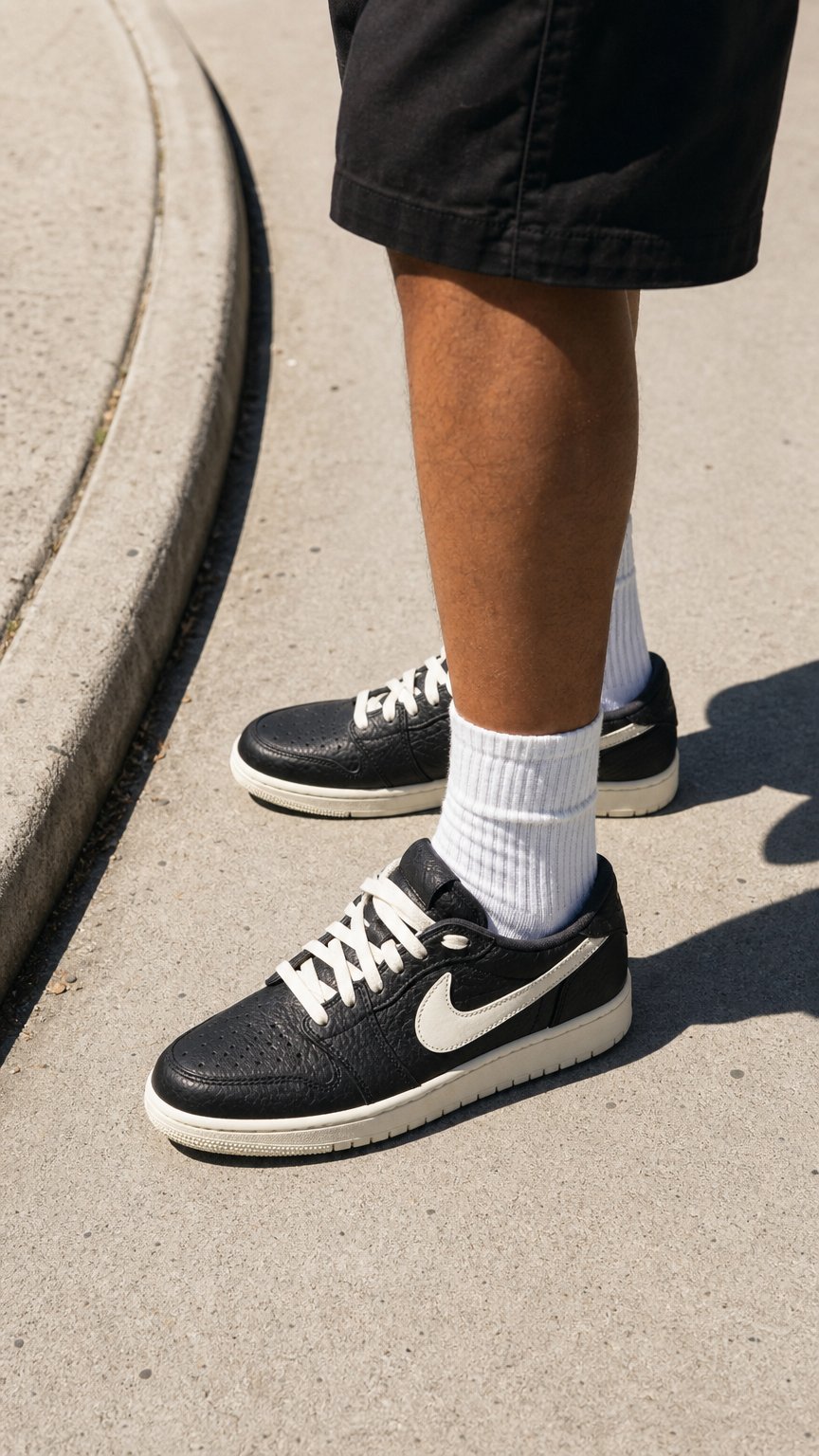 AI product shot of Nike Jordan 1 - Noir Vintage