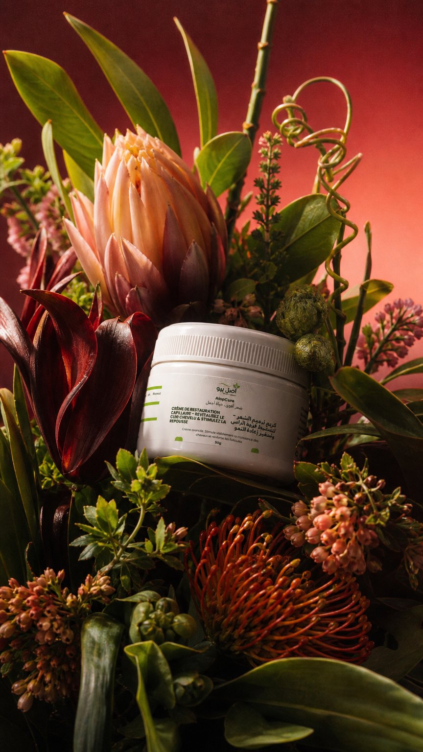 AI product shot of AlopCure – Crème de Restauration Capillaire Dépêchez-vous pour un confort intense – 50ml