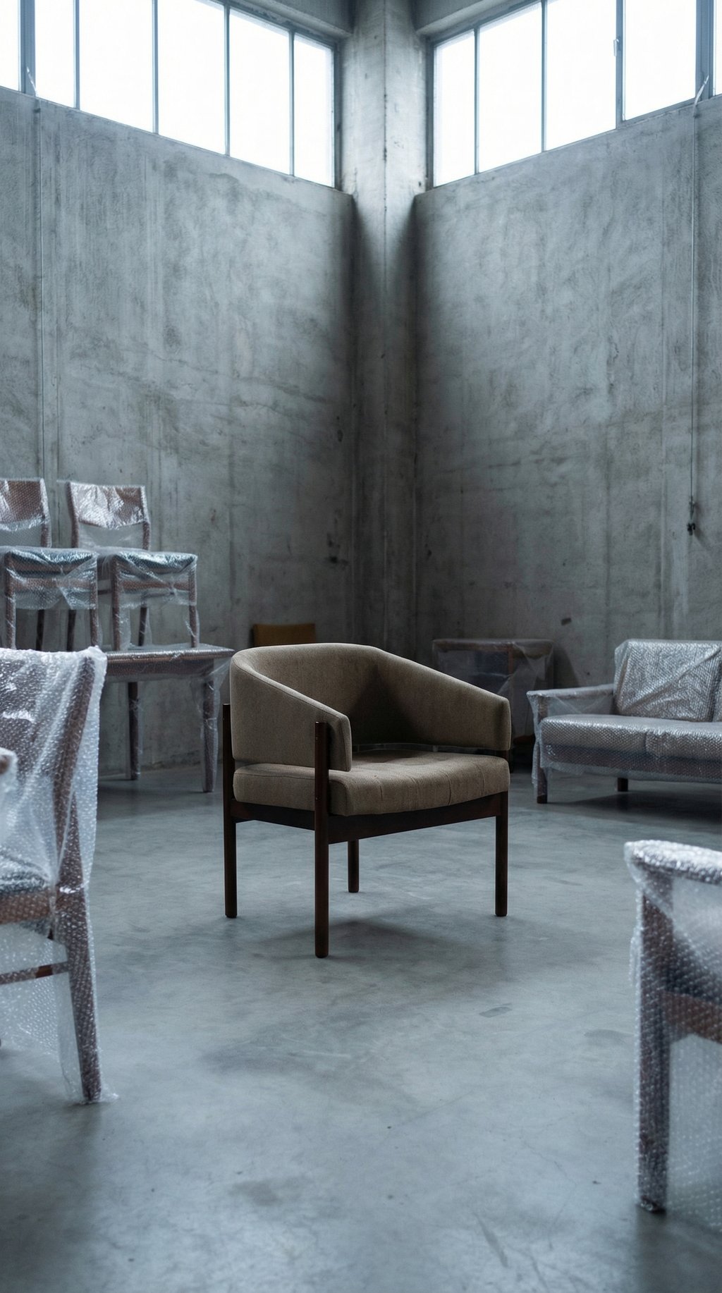 AI product shot of Senior Wood Lounge Armchair